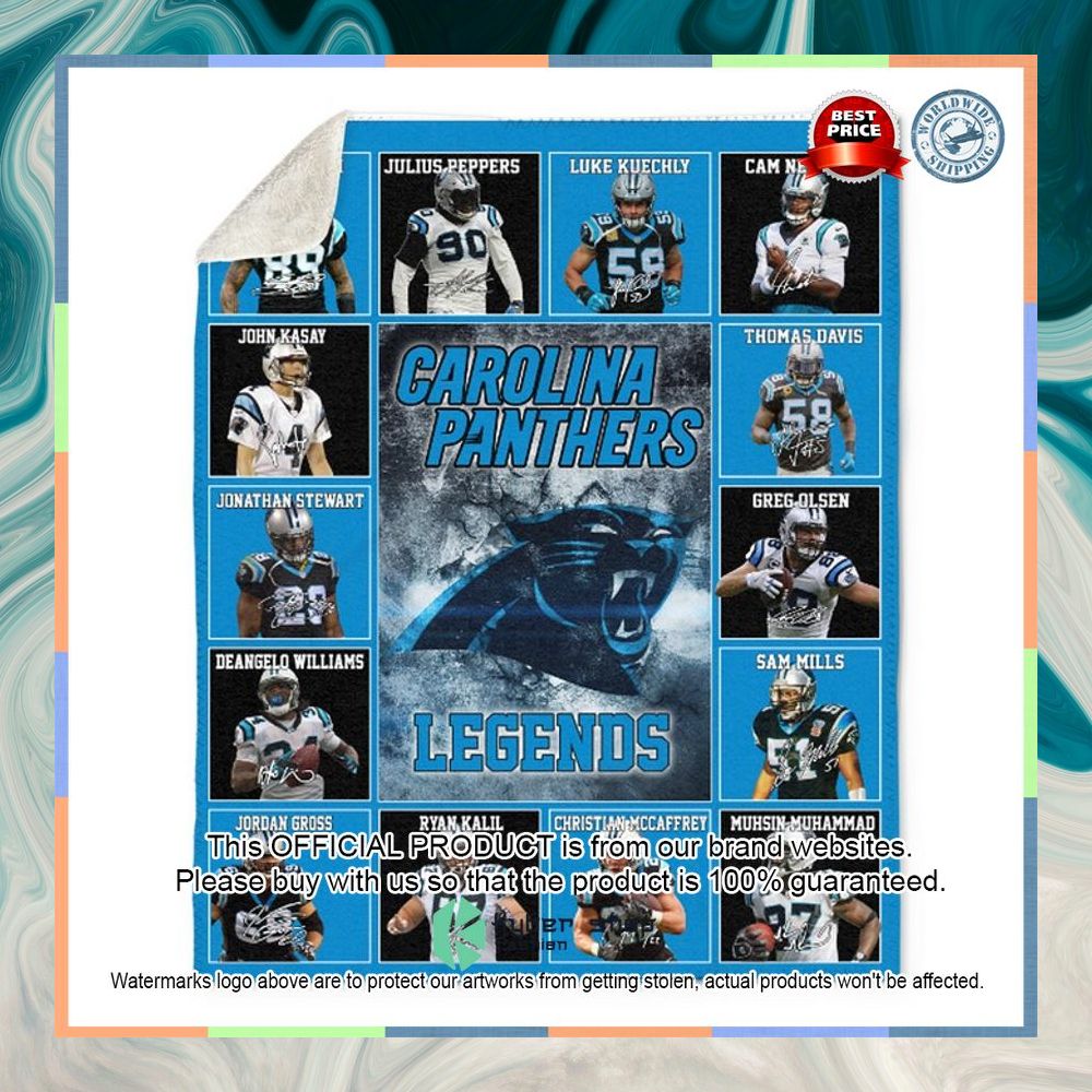 Carolina Panthers Legends Players NFL Blanket 3 Carolina Panthers Legends Players NFL Blanket word1