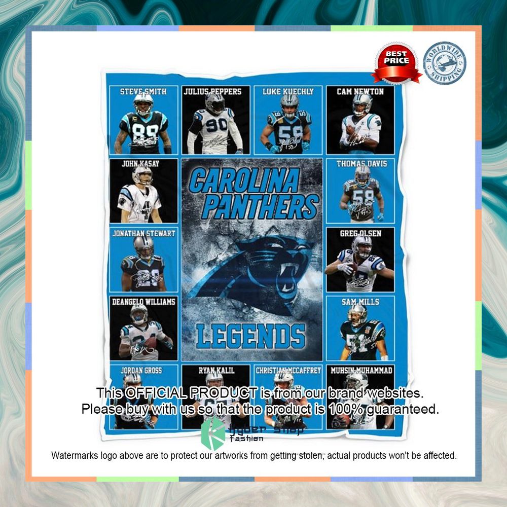 Carolina Panthers Legends Players NFL Blanket 4 Carolina Panthers Legends Players NFL Blanket word1