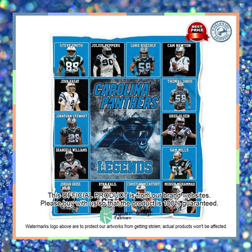 Carolina Panthers Legends Players NFL Blanket 6 Carolina Panthers Legends Players NFL Blanket word1