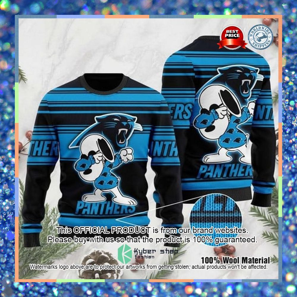 Carolina Panthers Snoopy Dabbing Christmas Sweater 3 Carolina Panthers Snoopy Dabbing Christmas Sweater word3