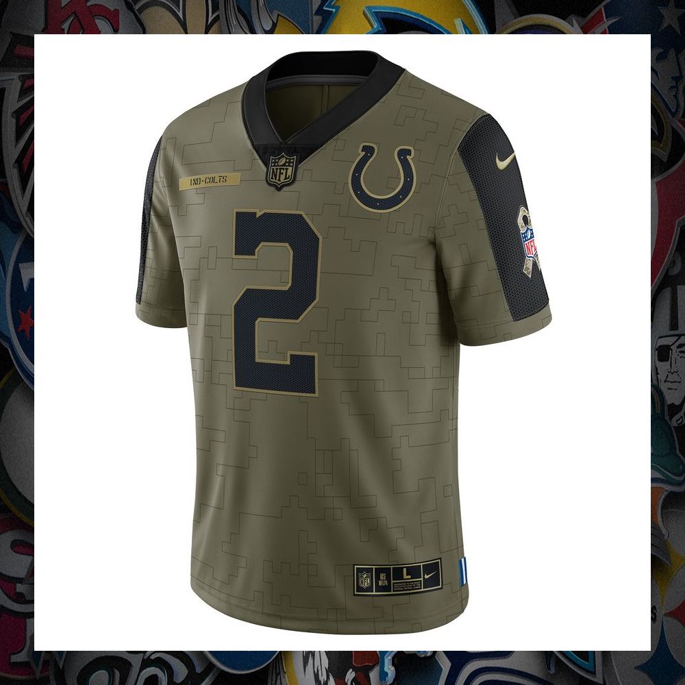 Carson Wentz Indianapolis Colts 2021 Salute To Service Limited Olive Football Jersey 6 Carson Wentz Indianapolis Colts 2021 Salute To Service Limited Olive Football Jersey word2