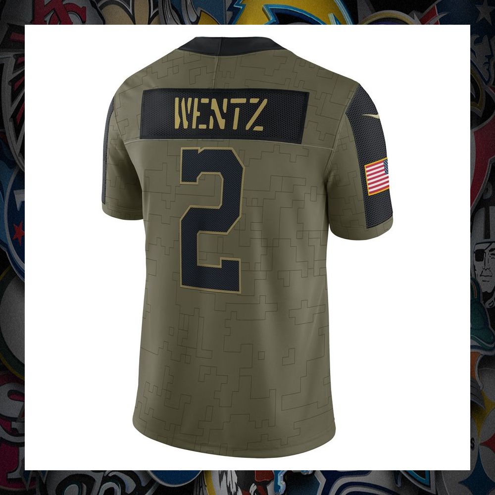 Carson Wentz Indianapolis Colts 2021 Salute To Service Limited Olive Football Jersey 7 Carson Wentz Indianapolis Colts 2021 Salute To Service Limited Olive Football Jersey word2