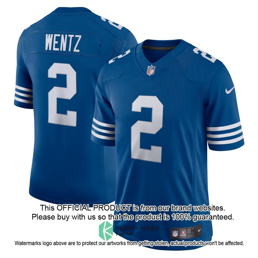 Carson Wentz Indianapolis Colts Alternate Vapor Limited Royal Football Jersey 4 Carson Wentz Indianapolis Colts Alternate Vapor Limited Royal Football Jersey word1