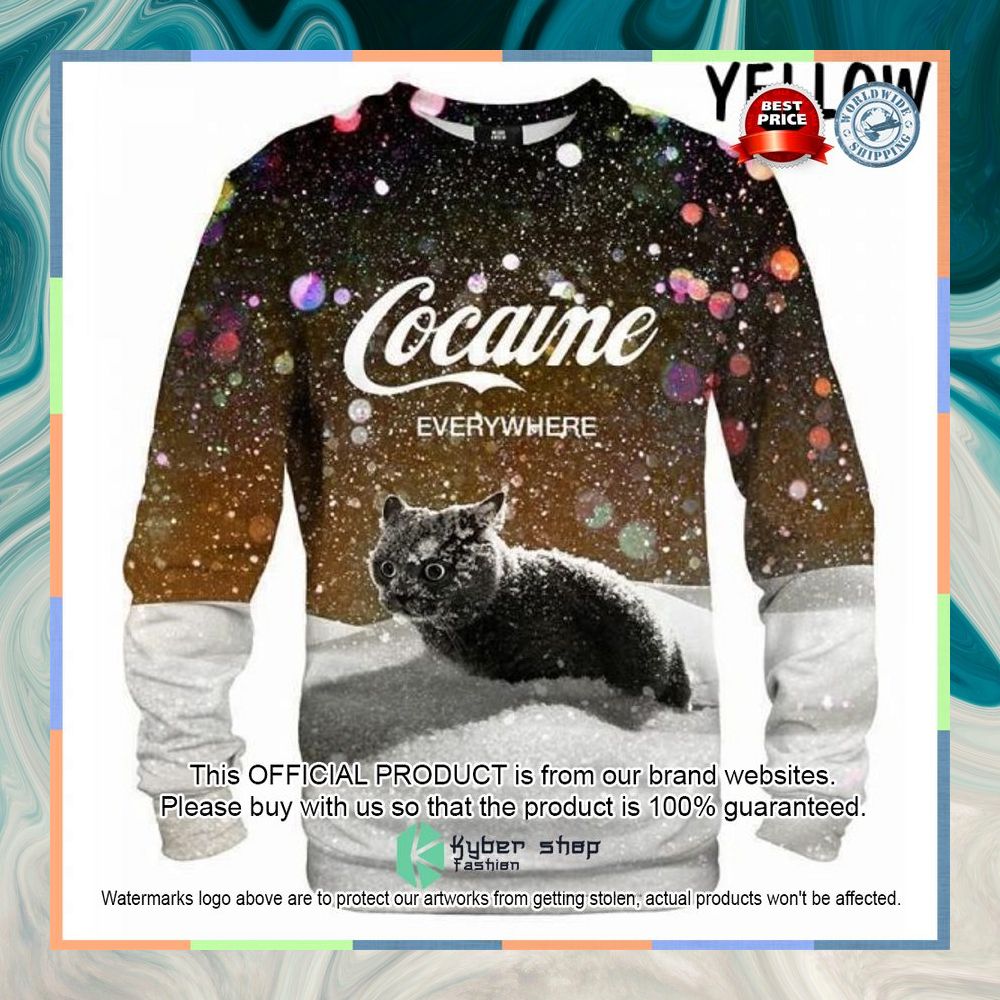 Cat Cocaine Let It Snow Sweater 9 Cat Cocaine Let It Snow Sweater word3