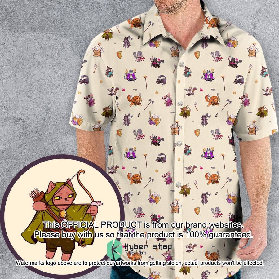 Cats In Dungeons and Dragons Pattern Hawaiian Shirt