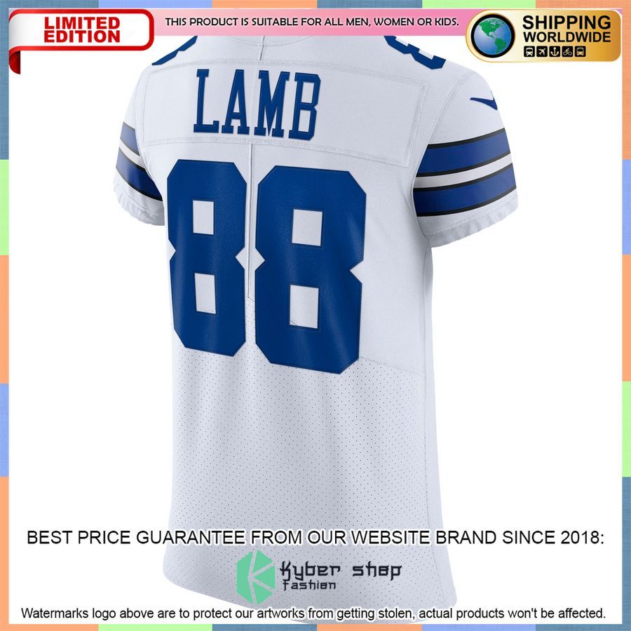 CeeDee Lamb Dallas Cowboys Vapor Elite White Football Jersey 3 CeeDee Lamb Dallas Cowboys Vapor Elite White Football Jersey word1