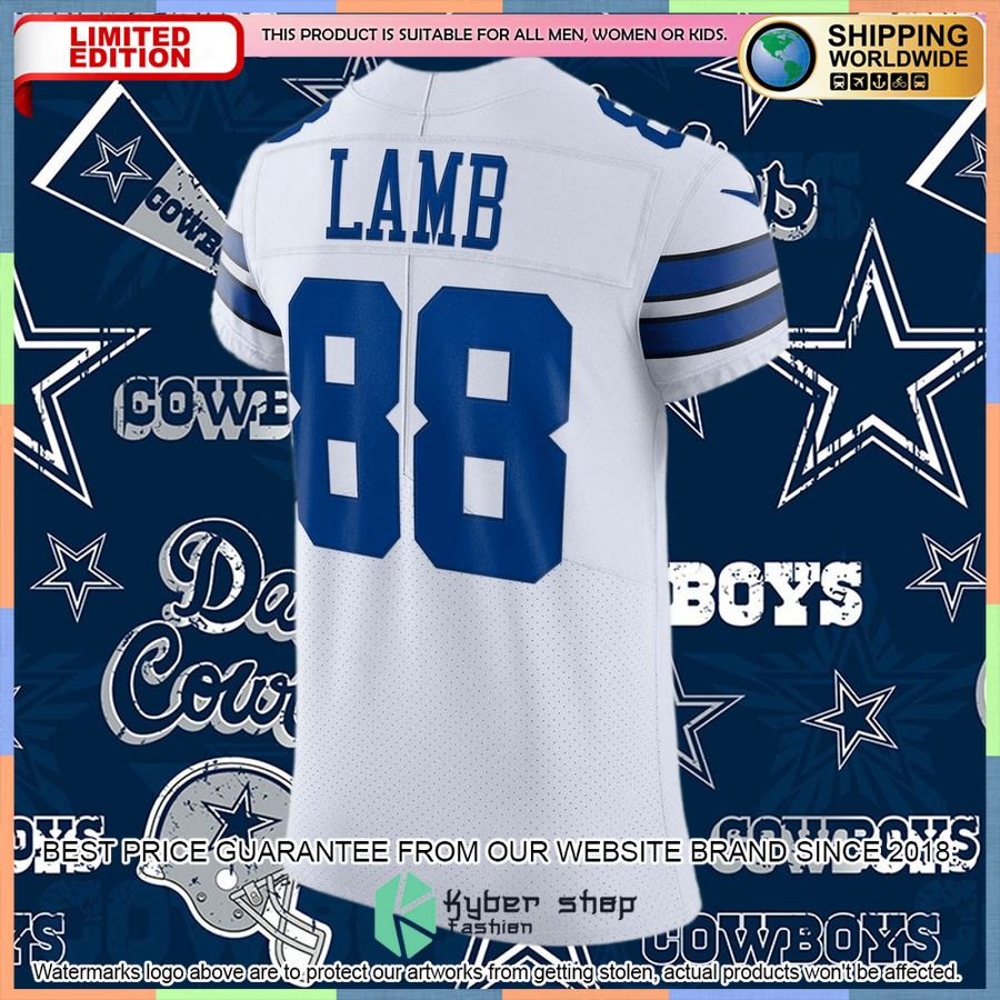 CeeDee Lamb Dallas Cowboys Vapor Elite White Football Jersey 6 CeeDee Lamb Dallas Cowboys Vapor Elite White Football Jersey word1