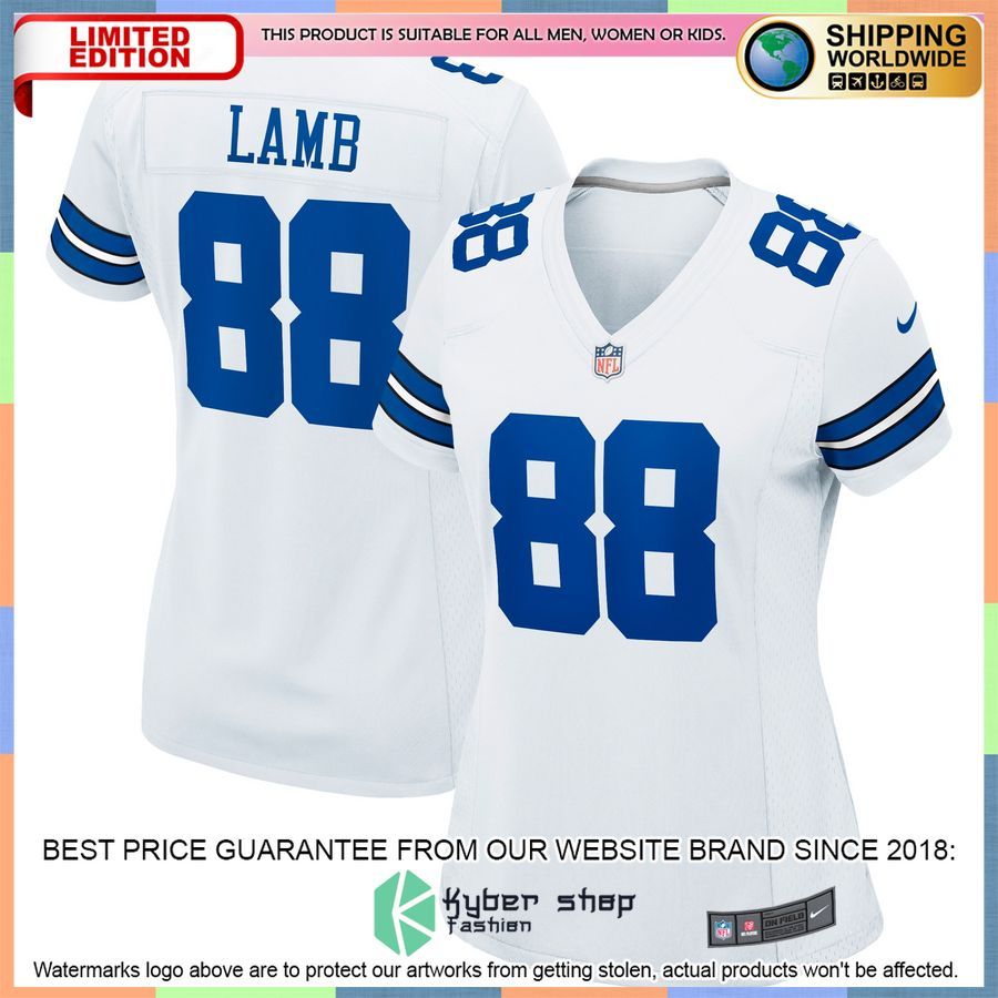 CeeDee Lamb Dallas Cowboys Women's White Football Jersey