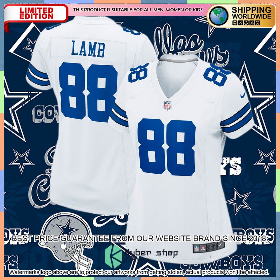 CeeDee Lamb Dallas Cowboys Women's White Football Jersey 32 CeeDee Lamb Dallas Cowboys Women's White Football Jersey word2