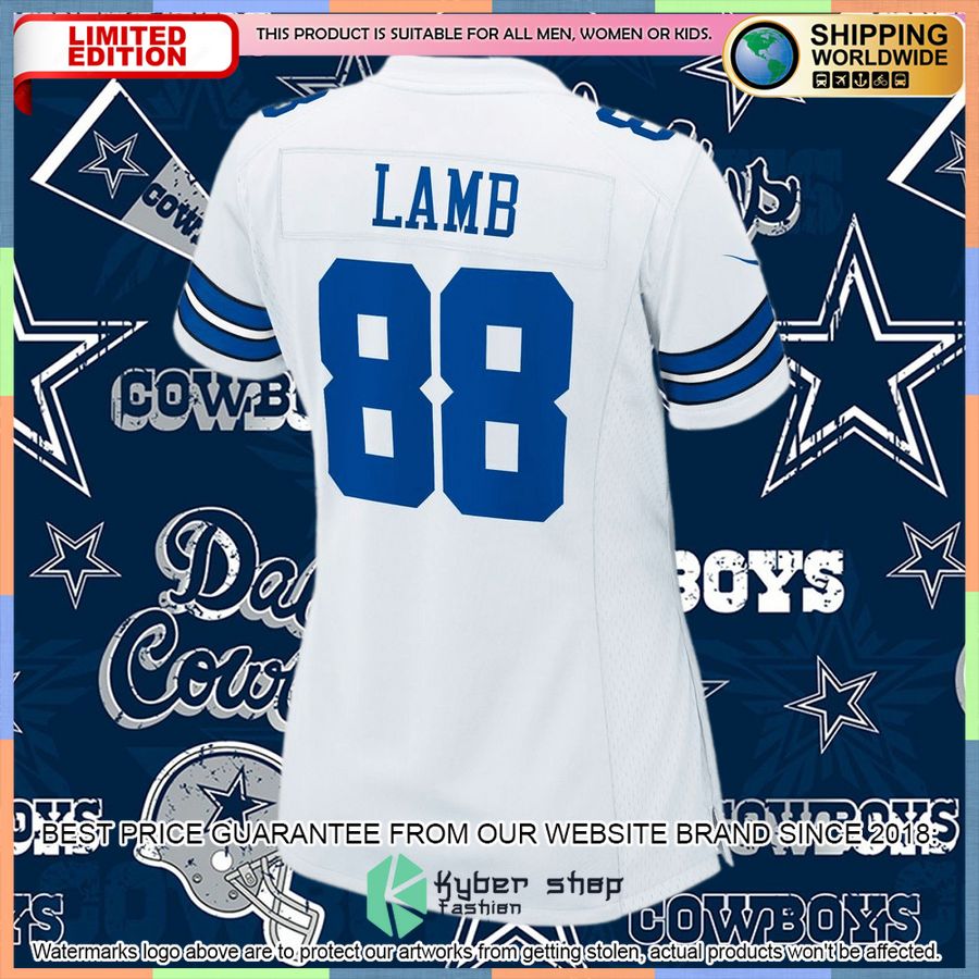 CeeDee Lamb Dallas Cowboys Women's White Football Jersey 34 CeeDee Lamb Dallas Cowboys Women's White Football Jersey word2