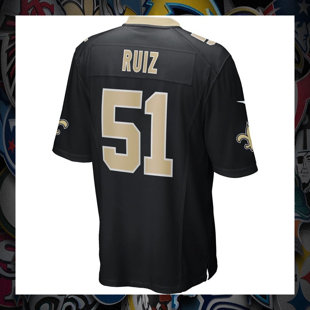 Cesar Ruiz New Orleans Saints Black Football Jersey 7 Cesar Ruiz New Orleans Saints Black Football Jersey word1