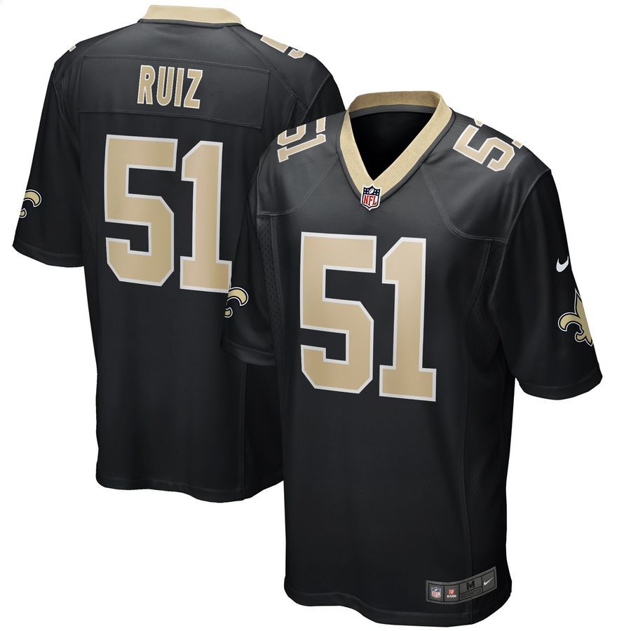 Cesar Ruiz New Orleans Saints Black Football Jersey 4 Cesar Ruiz New Orleans Saints Black Football Jersey word1