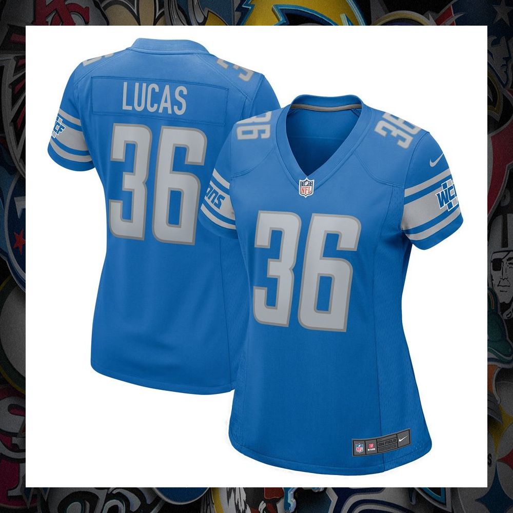 Chase Lucas Detroit Lions Blue Football Jersey 8 Chase Lucas Detroit Lions Blue Football Jersey word2