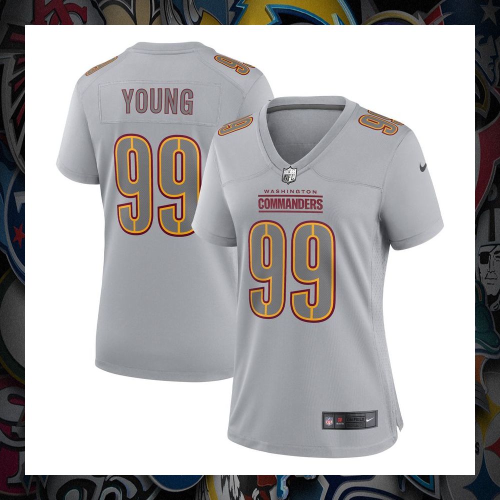Chase Young Washington Commanders Atmosphere Fashion Gray Football Jersey 8 Chase Young Washington Commanders Atmosphere Fashion Gray Football Jersey word2