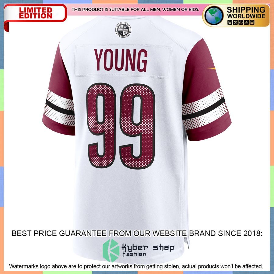 Chase Young Washington Commanders White Football Jersey 3 Chase Young Washington Commanders White Football Jersey word2