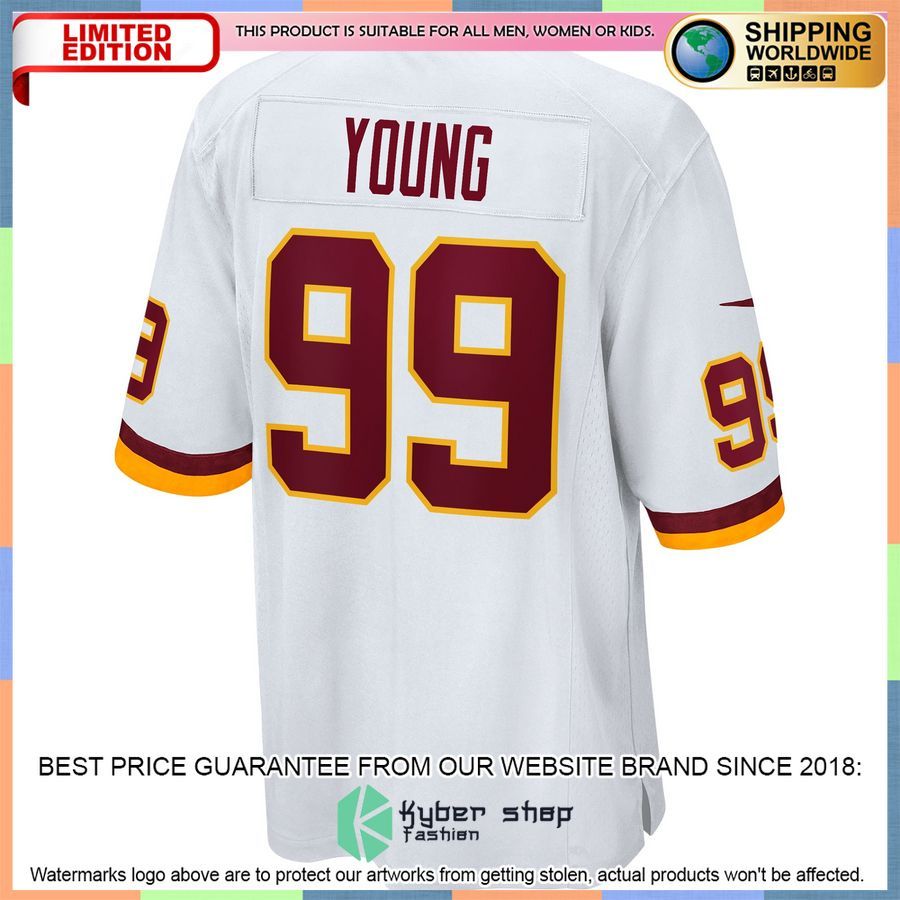 Chase Young Washington Football Team White Football Jersey 3 Chase Young Washington Football Team White Football Jersey word1