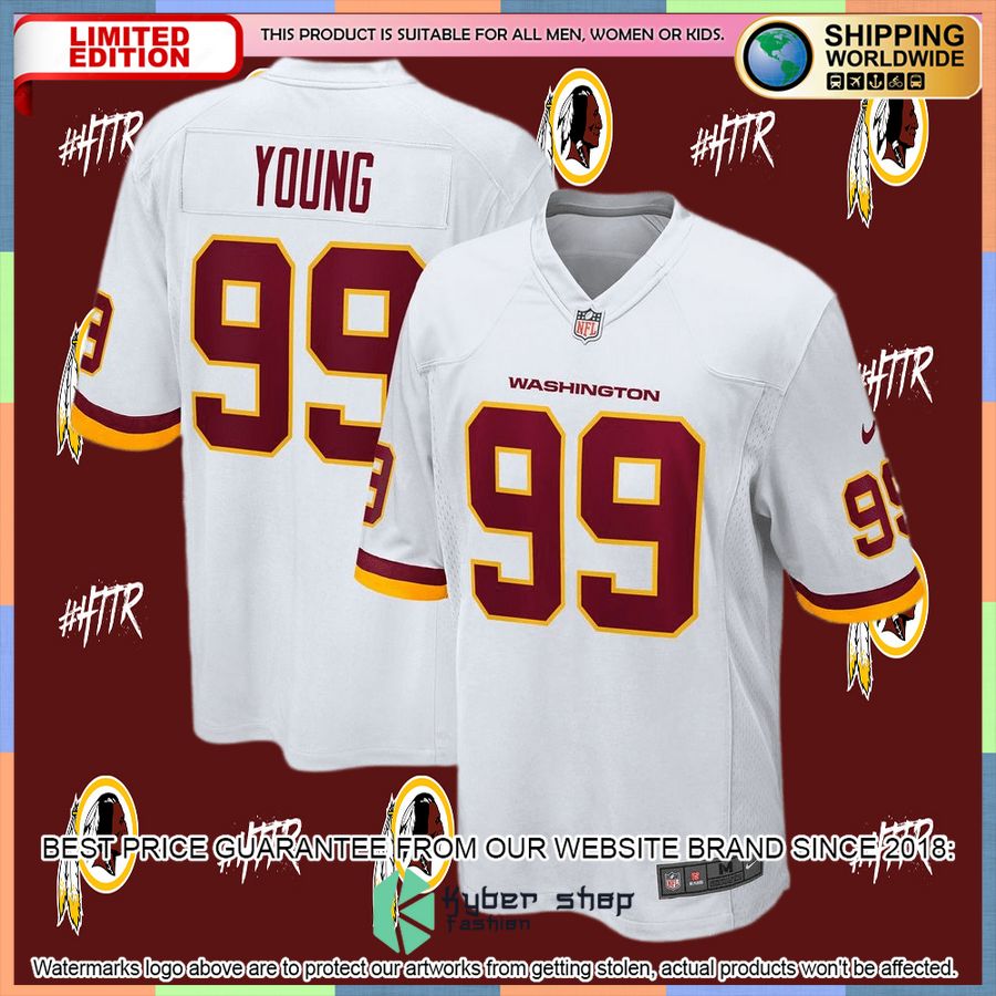 Chase Young Washington Football Team White Football Jersey 4 Chase Young Washington Football Team White Football Jersey word1
