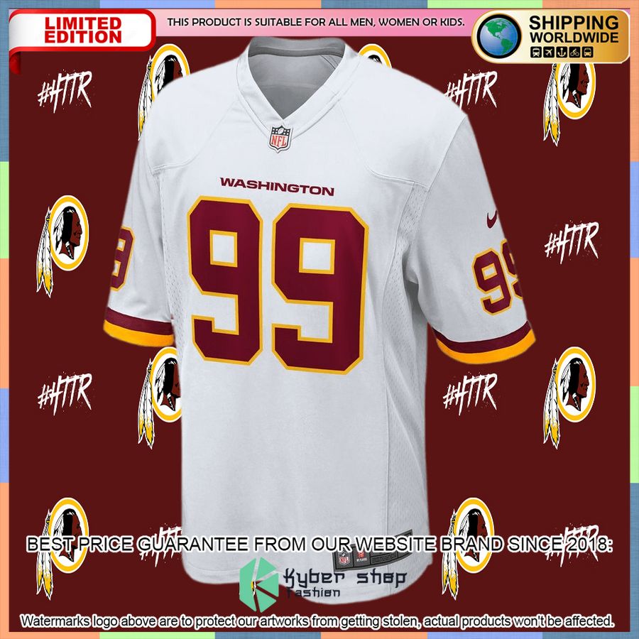 Chase Young Washington Football Team White Football Jersey 5 Chase Young Washington Football Team White Football Jersey word1