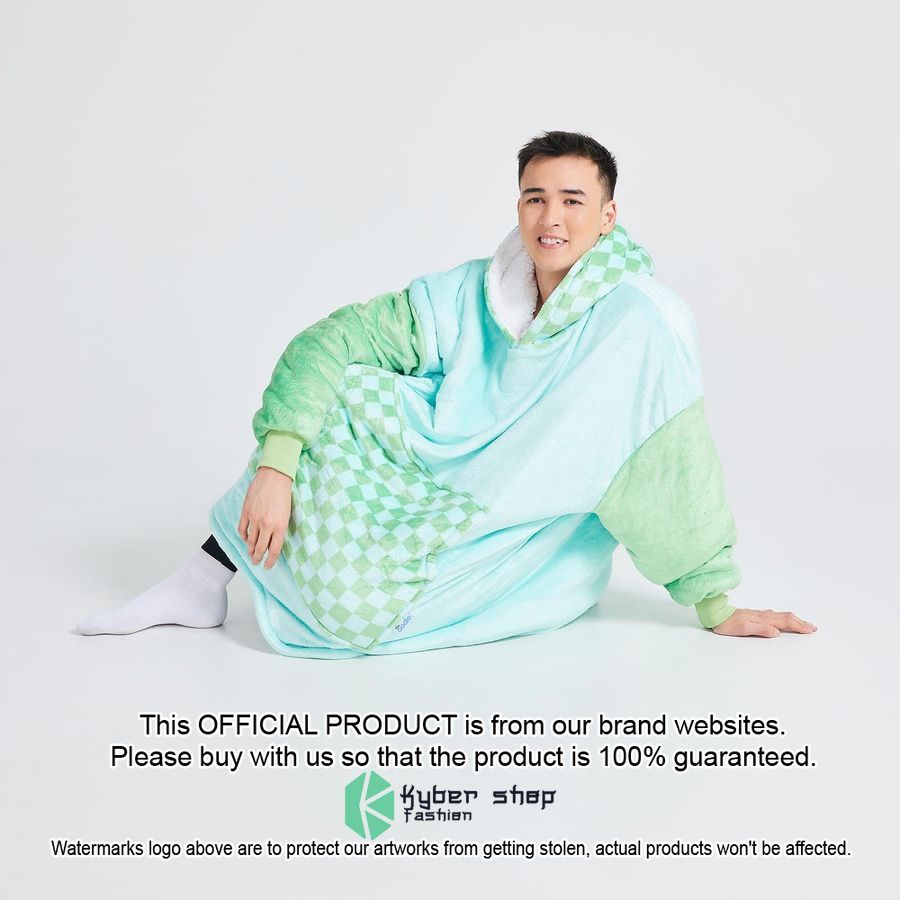 Checked Green Oodie Blanket Hoodie