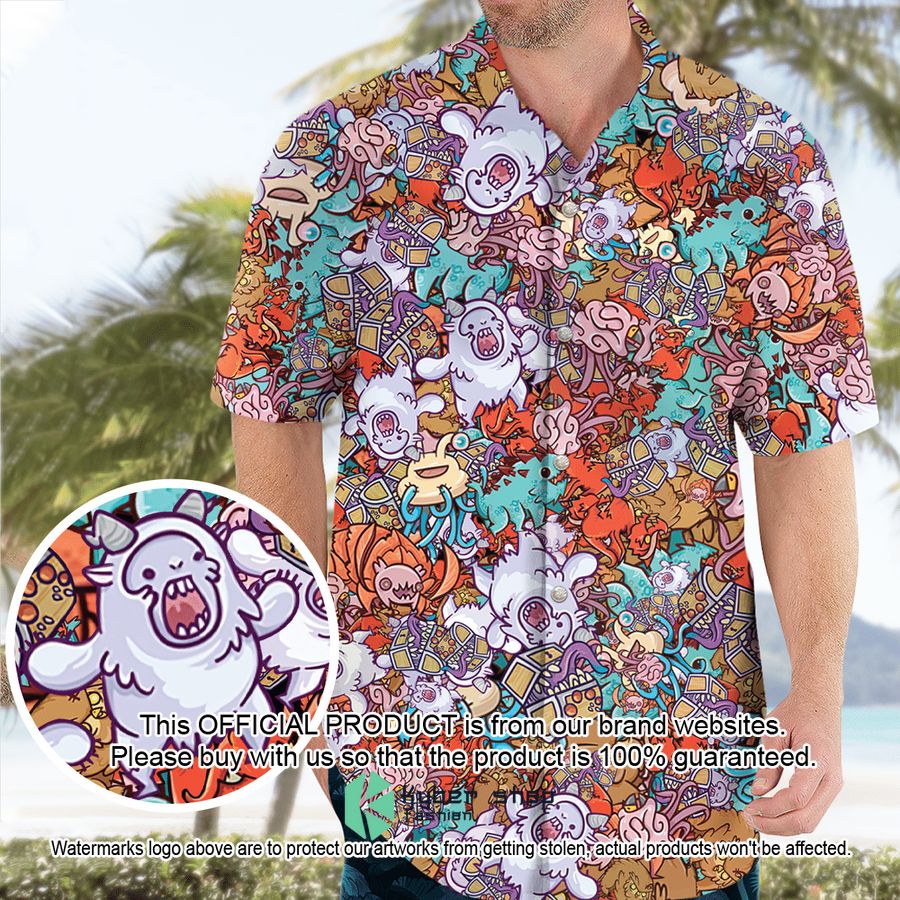 Chibi Dungeons and Dragons Monsters Hawaiian Shirt