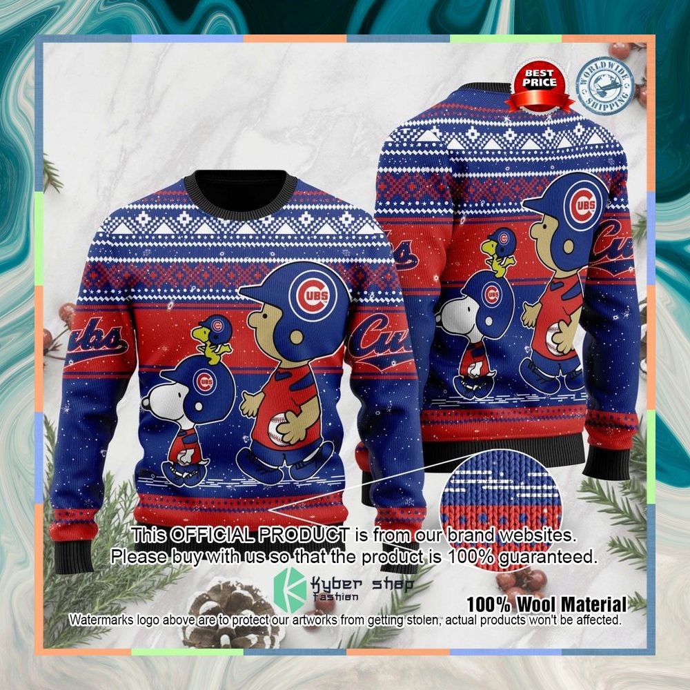 Chicago Cubs Charlie Brown Snoopy Wear Football Jersey Christmas Sweater 6 Chicago Cubs Charlie Brown Snoopy Wear Football Jersey Christmas Sweater word2