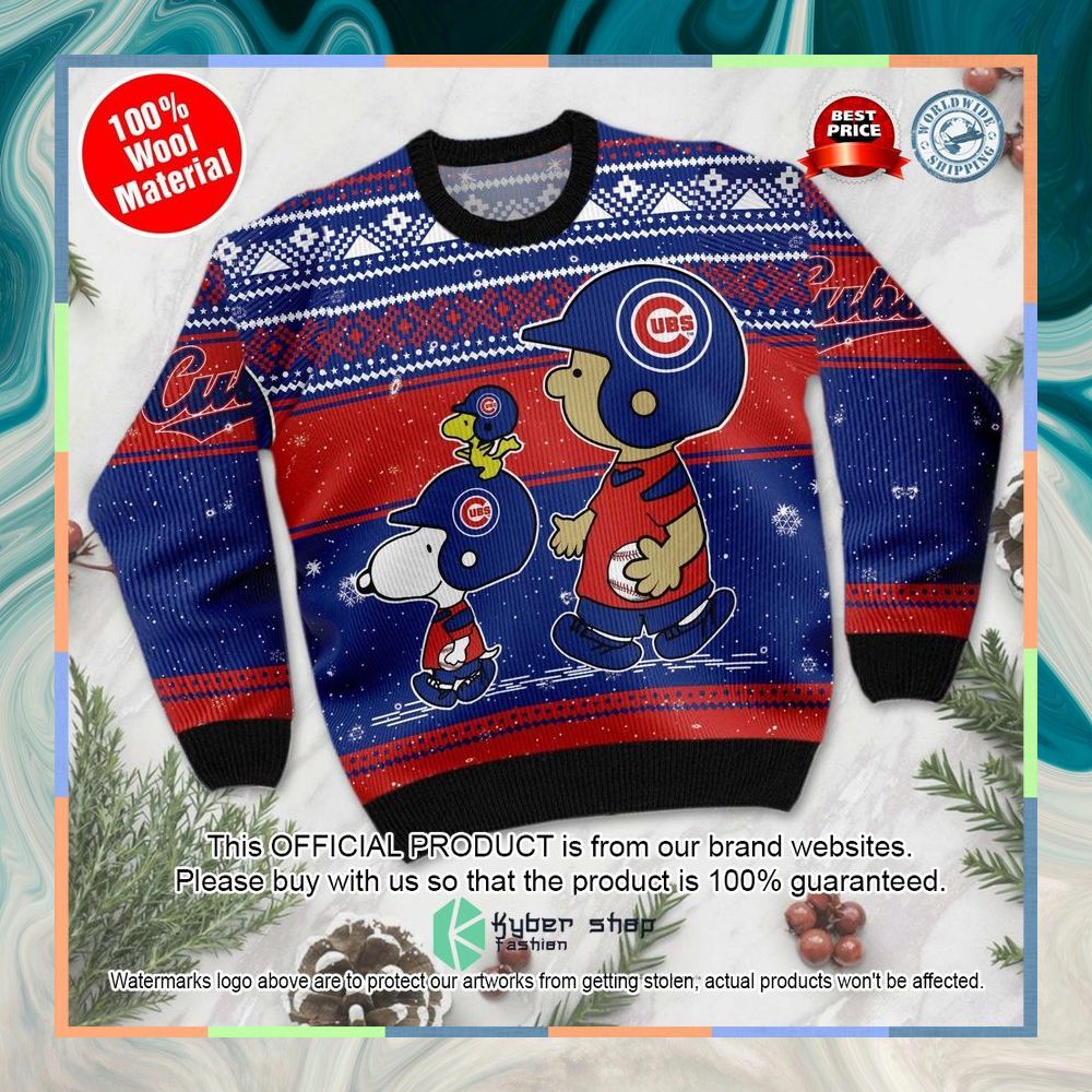Chicago Cubs Charlie Brown Snoopy Wear Football Jersey Christmas Sweater 8 Chicago Cubs Charlie Brown Snoopy Wear Football Jersey Christmas Sweater word2