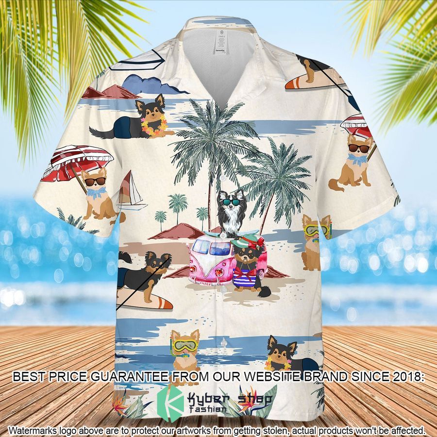 Chihuahua Longhair Summer Beach Hawaiian Shirt