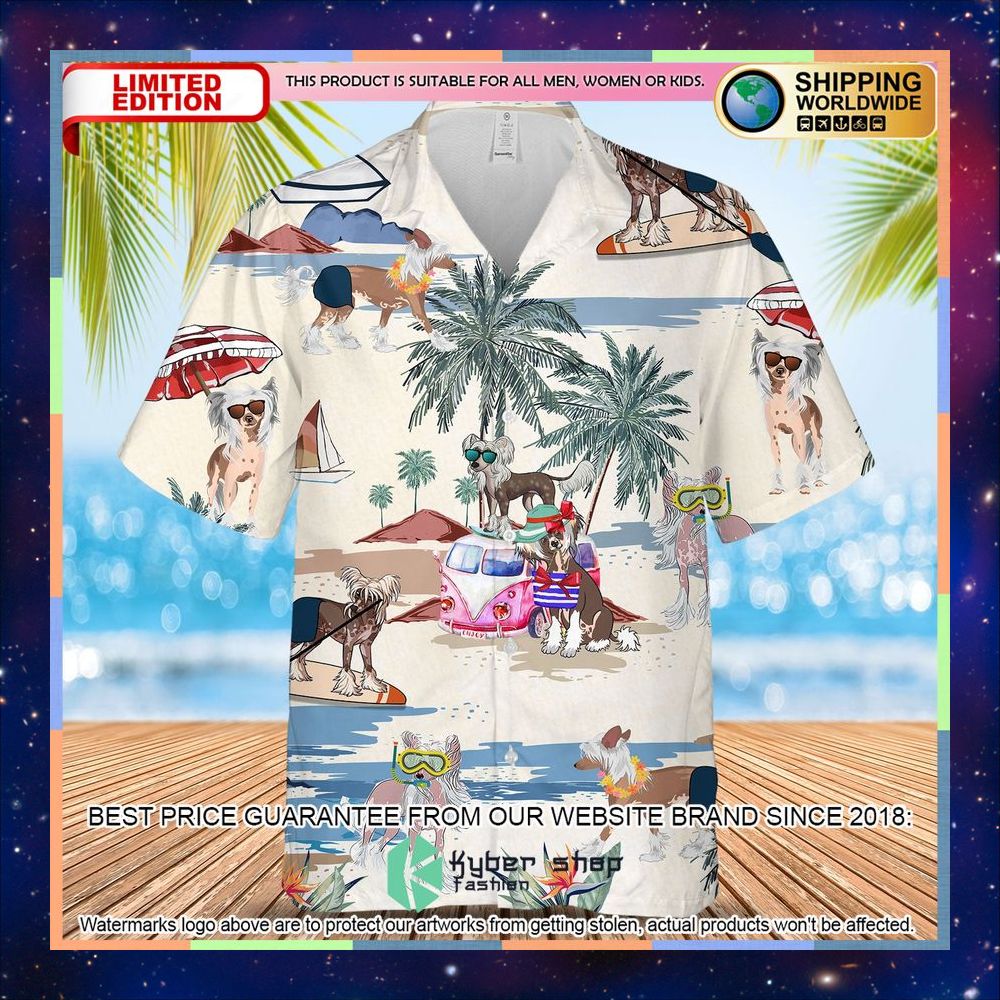 Chinese Crested Dog Summer Beach Hawaiian Shirt 3 Chinese Crested Dog Summer Beach Hawaiian Shirt word3
