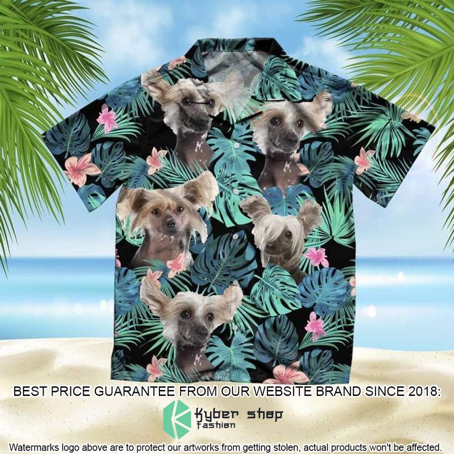 Chinese Crested Summer Leaves Hawaiian Shirt