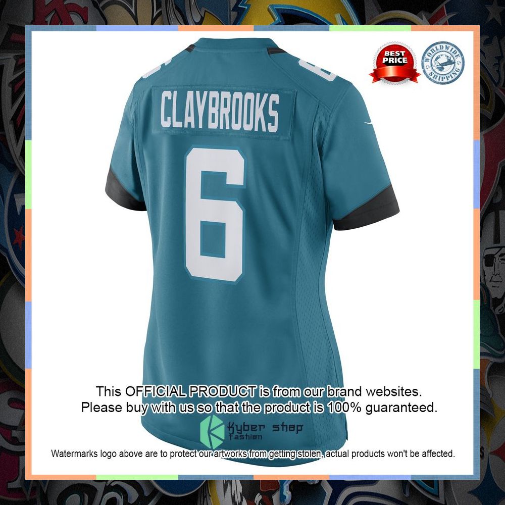 Chris Claybrooks Jacksonville Jaguars Women's Teal Football Jersey 7 Chris Claybrooks Jacksonville Jaguars Women's Teal Football Jersey word1