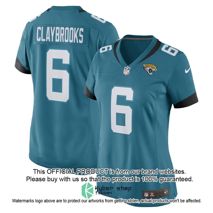 Chris Claybrooks Jacksonville Jaguars Women's Teal Football Jersey 4 Chris Claybrooks Jacksonville Jaguars Women's Teal Football Jersey word1