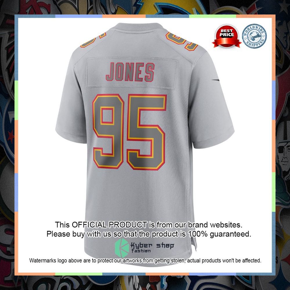 Chris Jones Kansas City Chiefs Atmosphere Fashion Gray Football Jersey 7 Chris Jones Kansas City Chiefs Atmosphere Fashion Gray Football Jersey word3