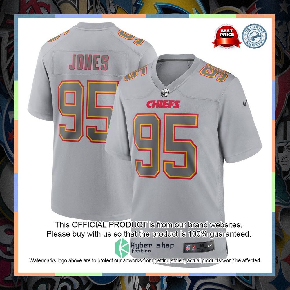Chris Jones Kansas City Chiefs Atmosphere Fashion Gray Football Jersey 8 Chris Jones Kansas City Chiefs Atmosphere Fashion Gray Football Jersey word3