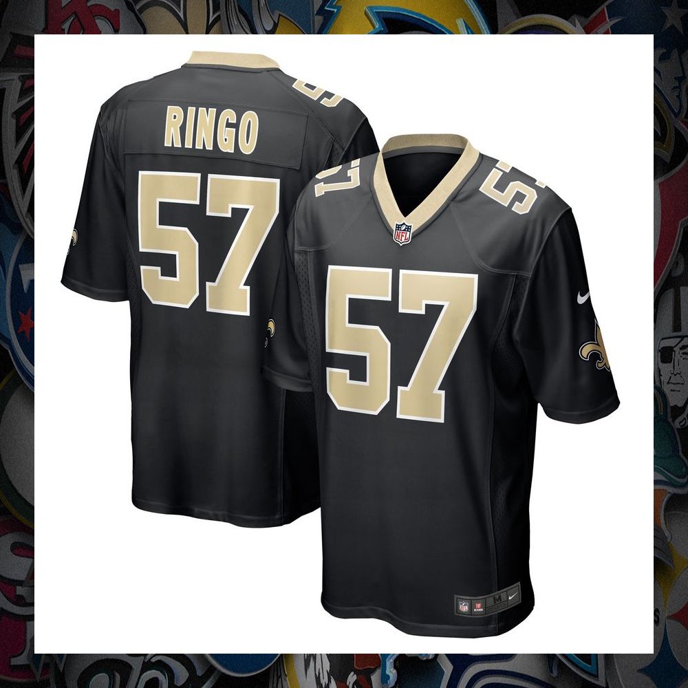 Christian Ringo New Orleans Saints Black Football Jersey 8 Christian Ringo New Orleans Saints Black Football Jersey word1