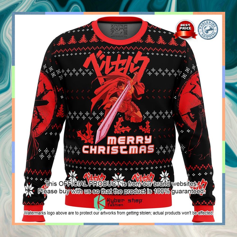 Christmas Red Guts Berzerk Ugly Christmas Sweater 6 Christmas Red Guts Berzerk Ugly Christmas Sweater word2