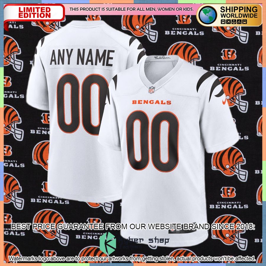 Cincinnati Bengals Custom White Football Jersey 4 Cincinnati Bengals Custom White Football Jersey word2