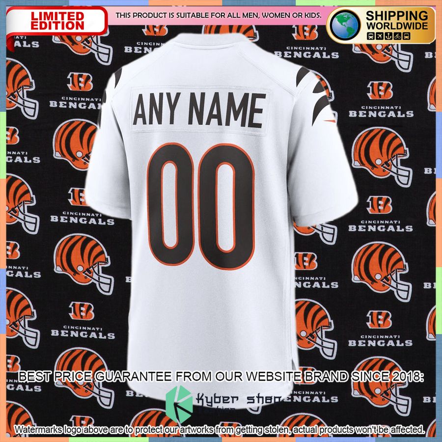 Cincinnati Bengals Custom White Football Jersey 6 Cincinnati Bengals Custom White Football Jersey word2