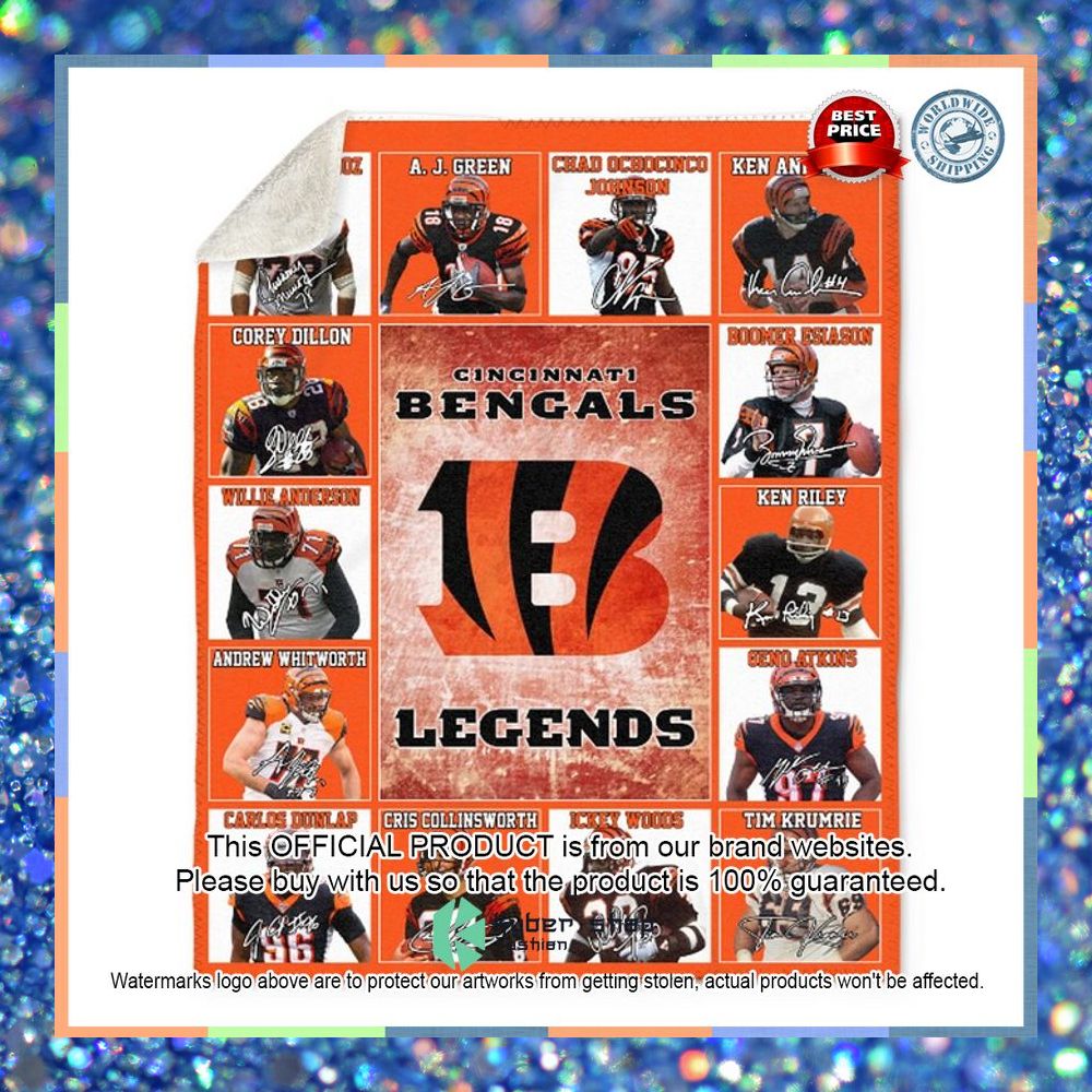Cincinnati Bengals Legends Players NFL Blanket 5 Cincinnati Bengals Legends Players NFL Blanket word1