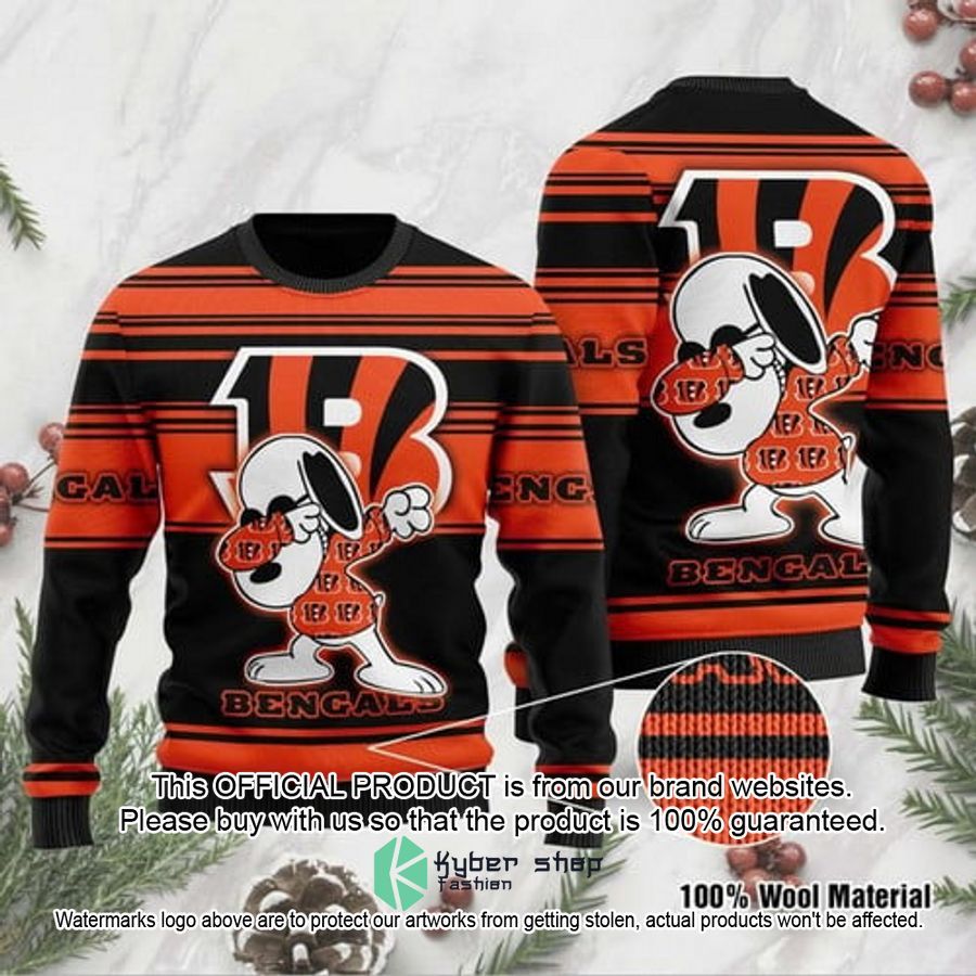 Cincinnati Bengals Snoopy Dabbing Christmas Sweater