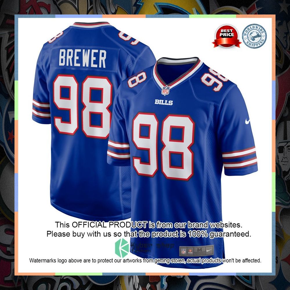 CJ Brewer Buffalo Bills Royal Football Jersey 5 CJ Brewer Buffalo Bills Royal Football Jersey word2