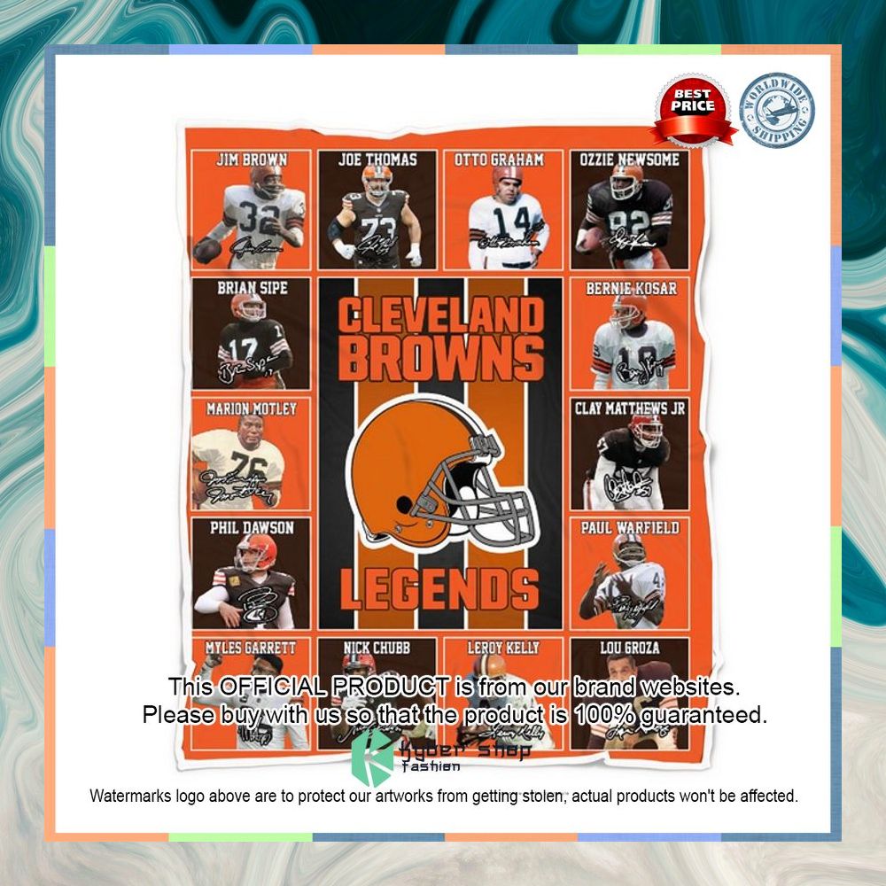 Cleveland Browns Legends Players NFL Blanket 4 Cleveland Browns Legends Players NFL Blanket word3