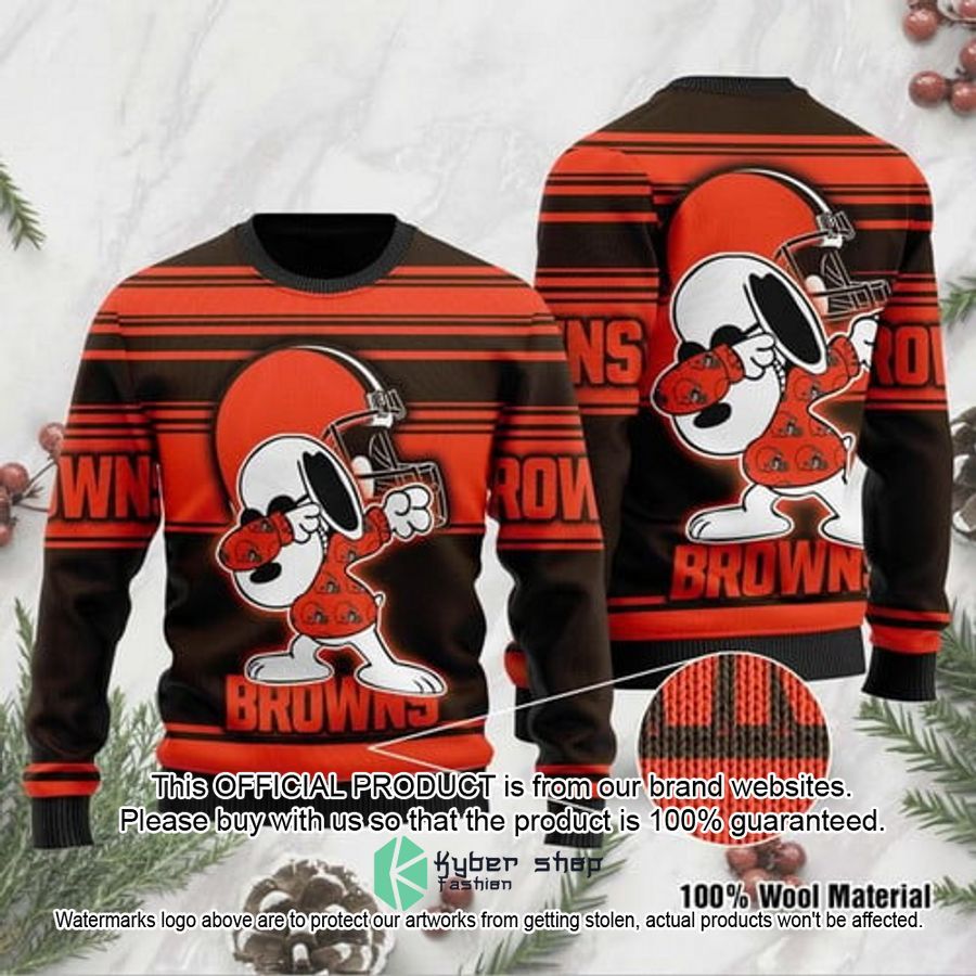 Cleveland Browns Snoopy Dabbing Christmas Sweater