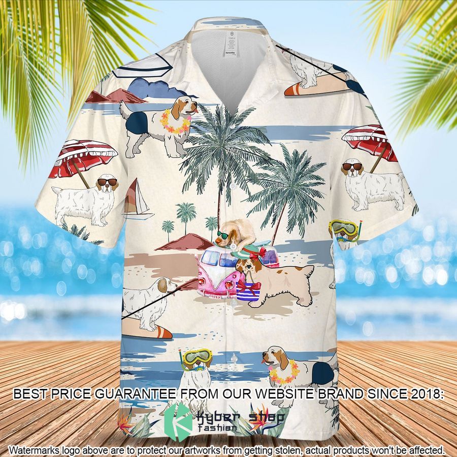 Clumber Spaniel Summer Beach Hawaiian Shirt