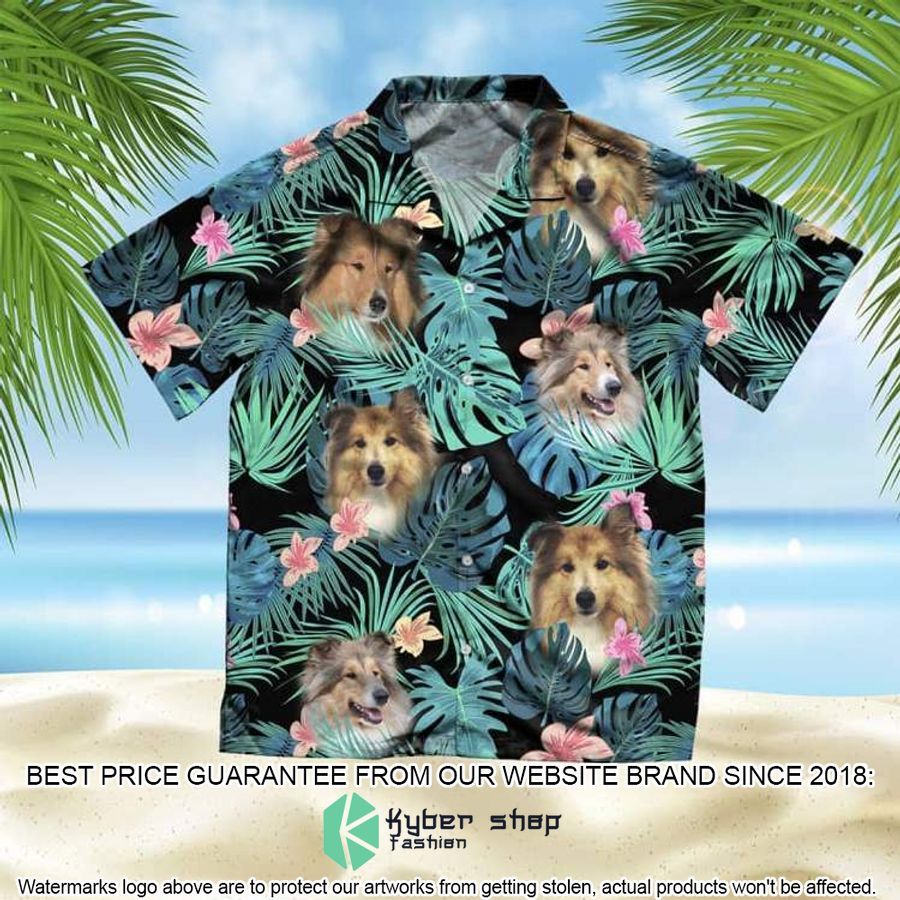 Collie Summer Leaves Hawaiian Shirt word2