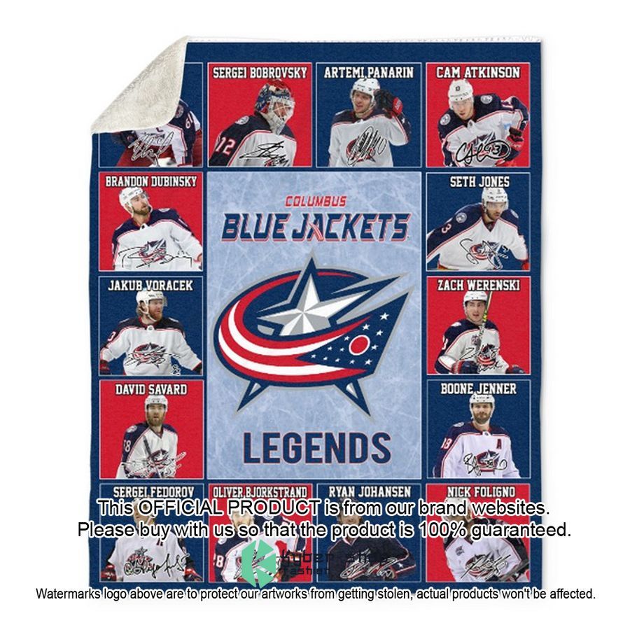 Columbus Blue Jackets Legends Players Fleece Blanket