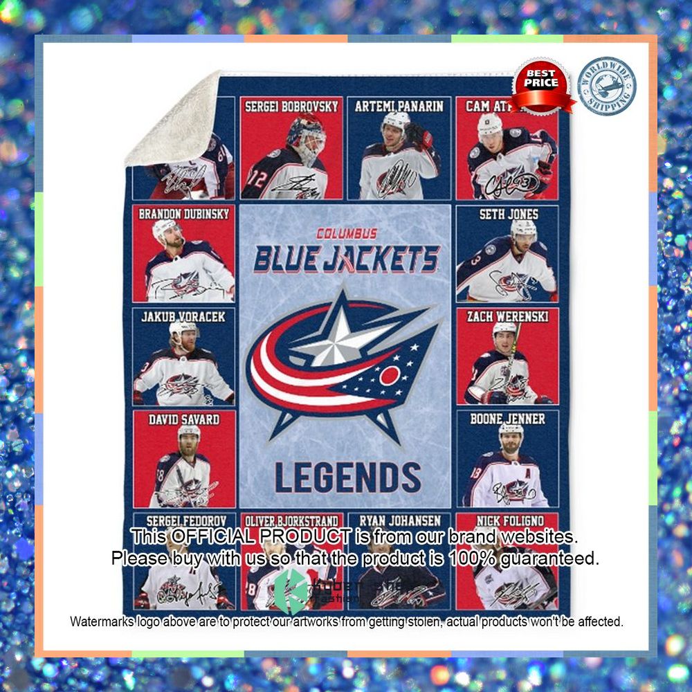 Columbus Blue Jackets Legends Players Fleece Blanket 3 Columbus Blue Jackets Legends Players Fleece Blanket word3