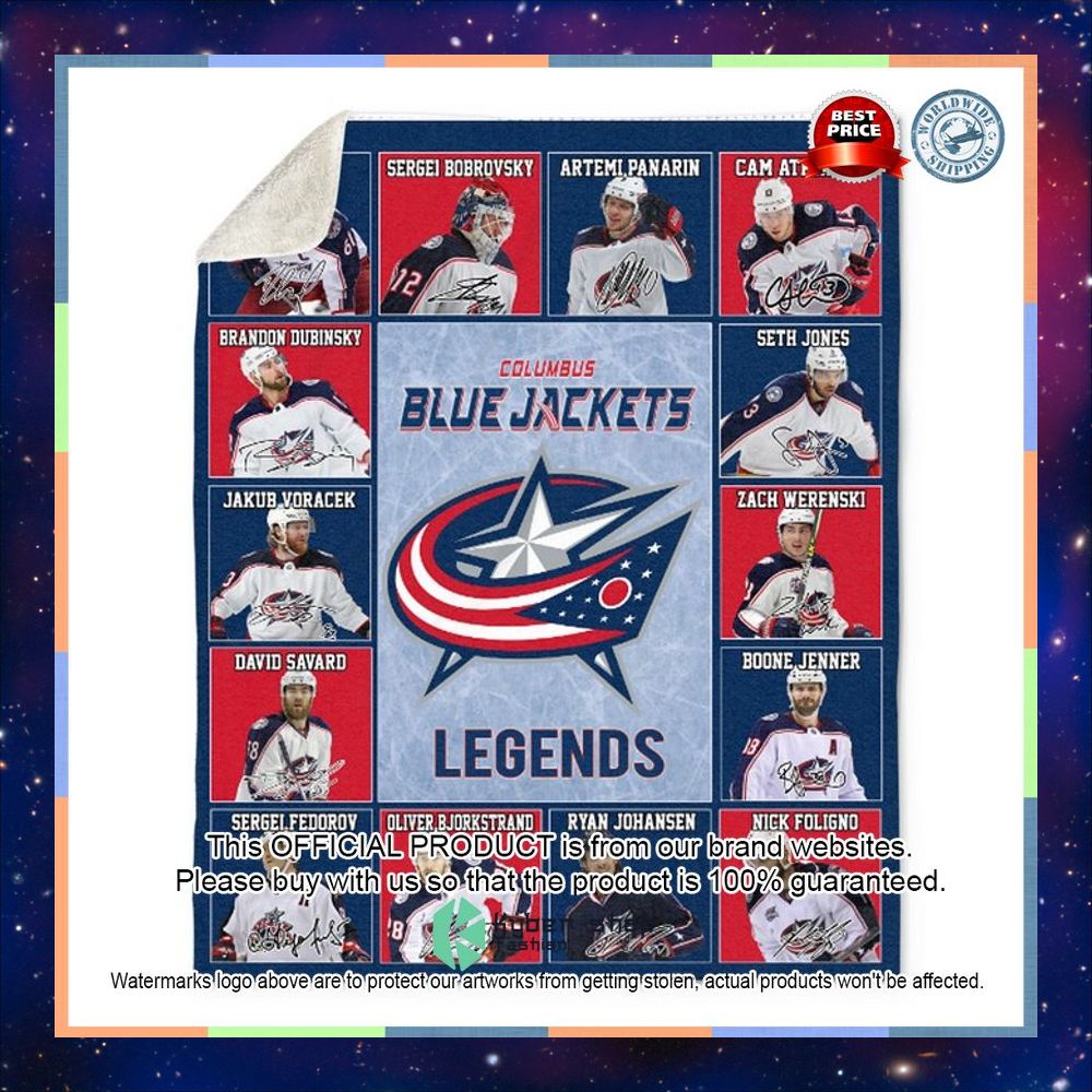 Columbus Blue Jackets Legends Players Fleece Blanket 5 Columbus Blue Jackets Legends Players Fleece Blanket word3