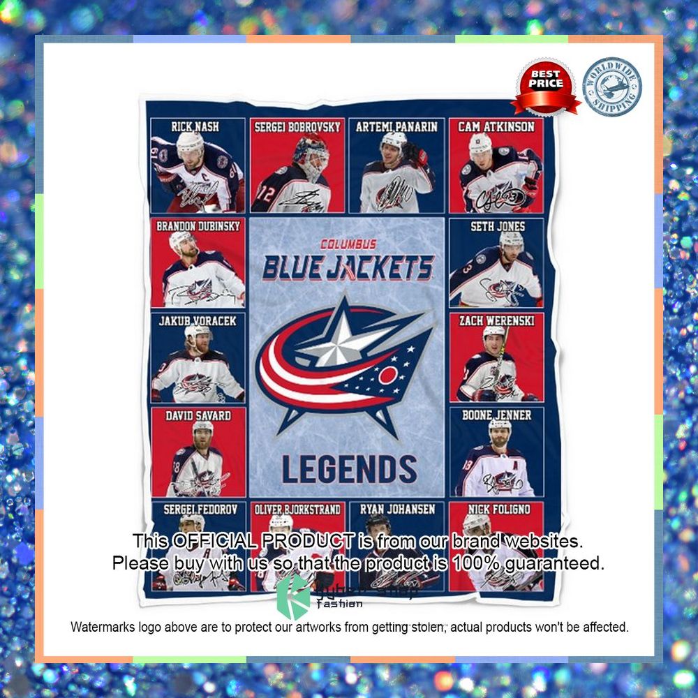 Columbus Blue Jackets Legends Players Fleece Blanket 4 Columbus Blue Jackets Legends Players Fleece Blanket word3