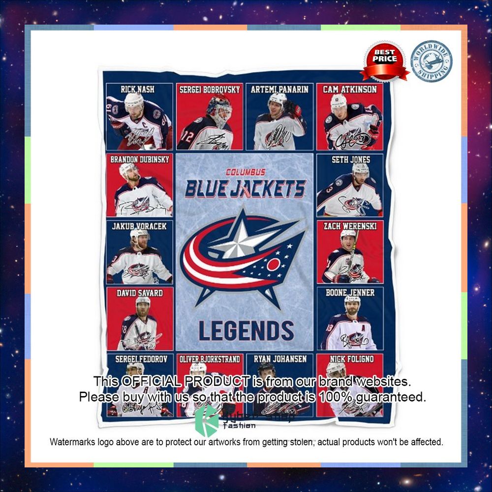 Columbus Blue Jackets Legends Players Fleece Blanket 6 Columbus Blue Jackets Legends Players Fleece Blanket word3