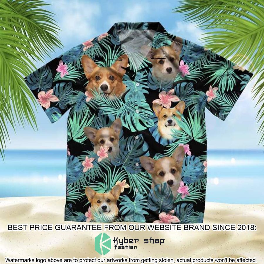 Corgi Summer Leaves Hawaiian Shirt